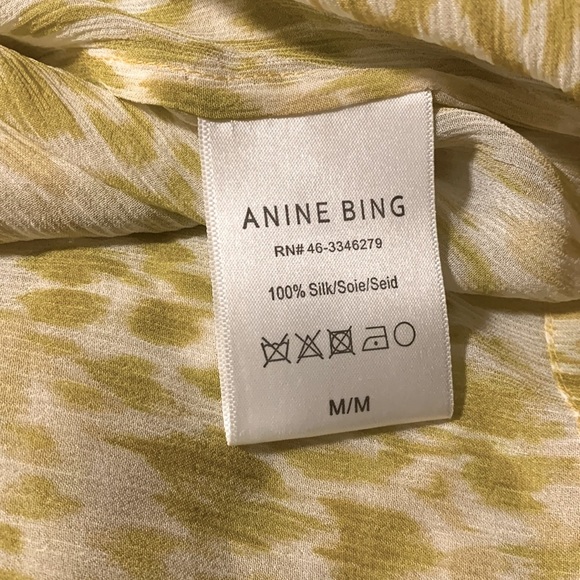 ANINE BING NWOT Caleb Silk‎ Blouse in Marigold Leo - Picture 12 of 15